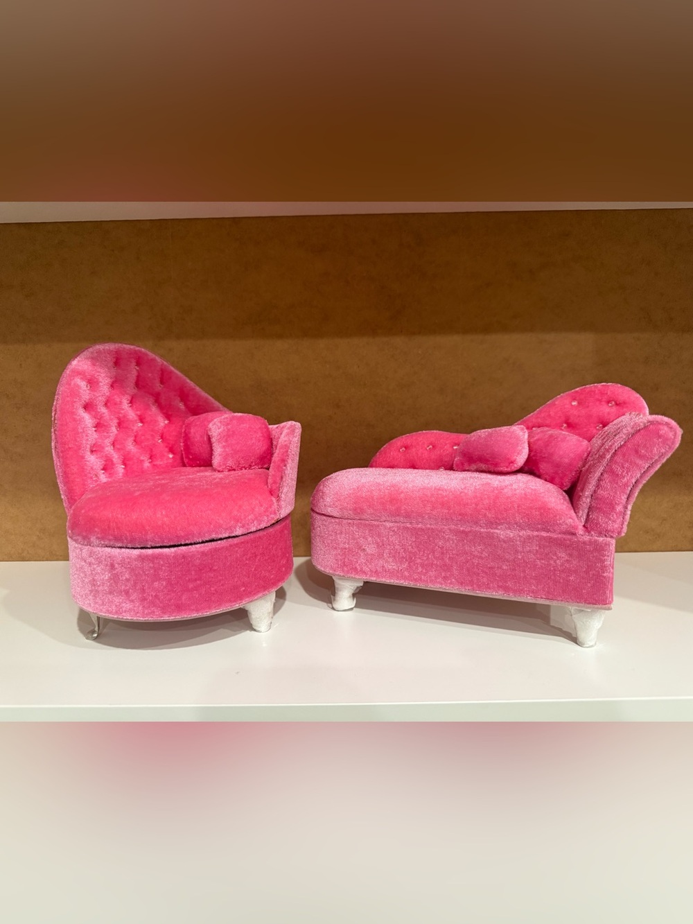 Plush Pink Velvet Jewelry Box Chairs - Hidden Compartment - Designer-Inspired